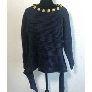 Eckhaus Latta Women's Open Back Cropped Hand Loomed Wiggly Road Sweater Medium